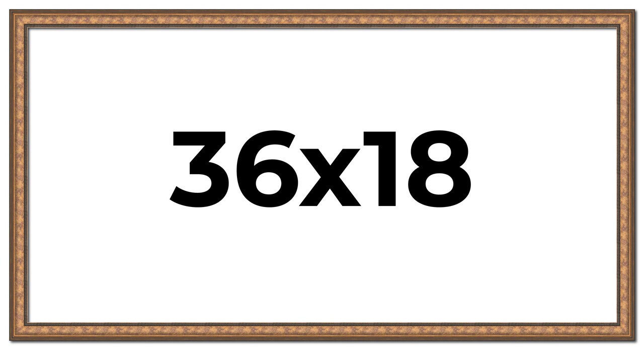 Panoramic Slim Profile Gold Picture Frame - UV Acrylic, Foam Board Backing, Hanging Hardware